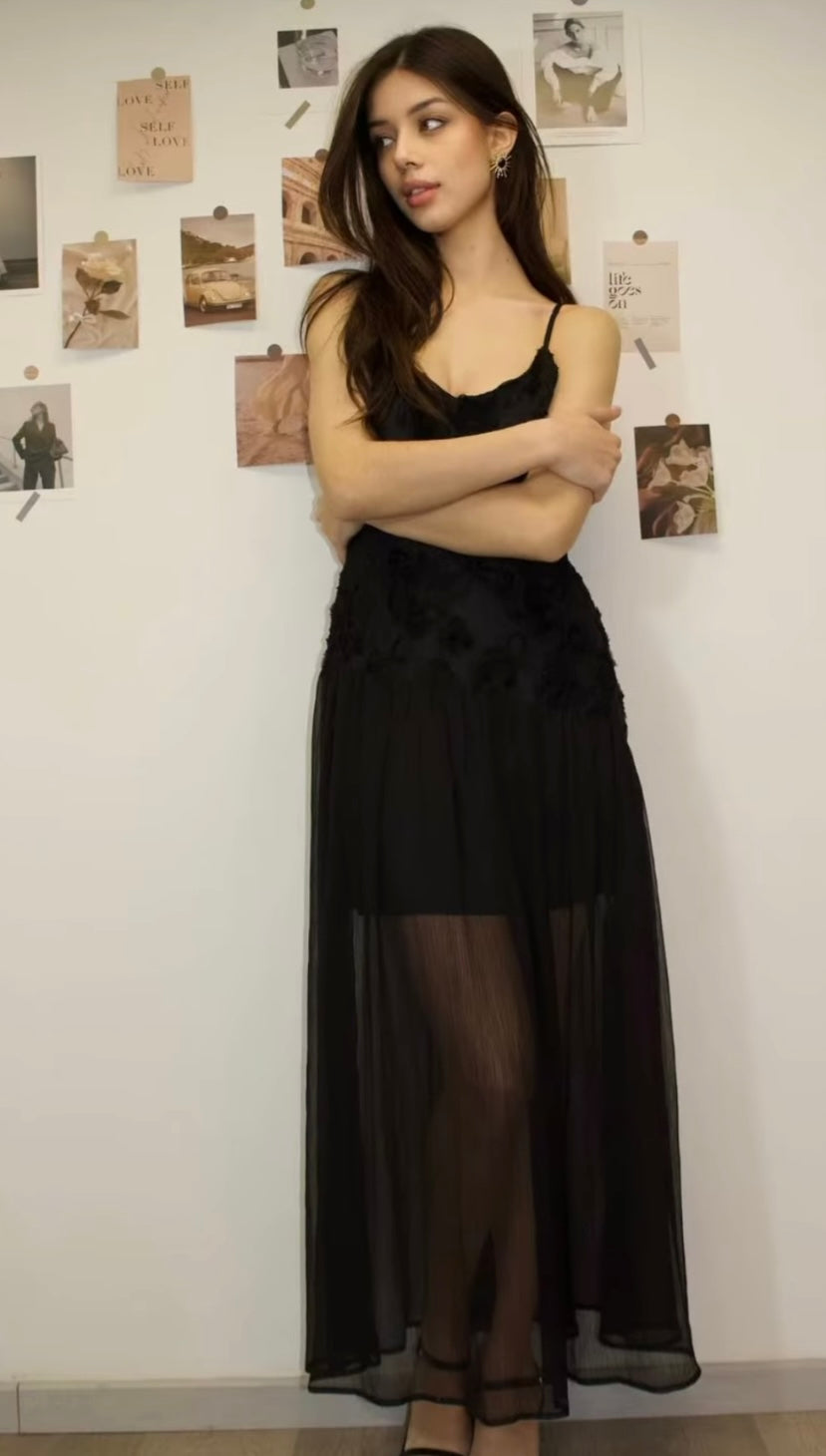 Angel | Abito Elegante Lungo Rose