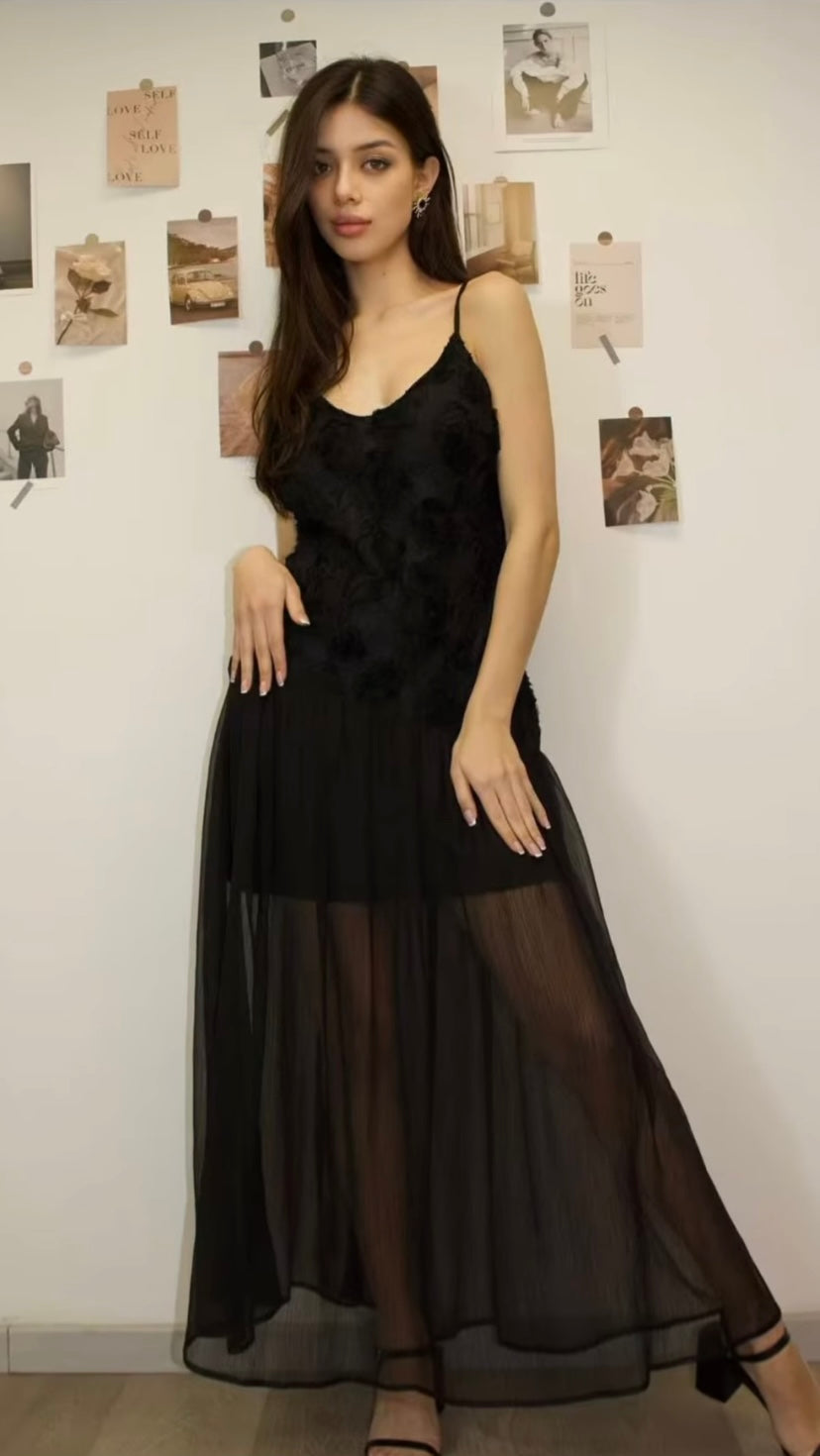 Angel | Abito Elegante Lungo Rose
