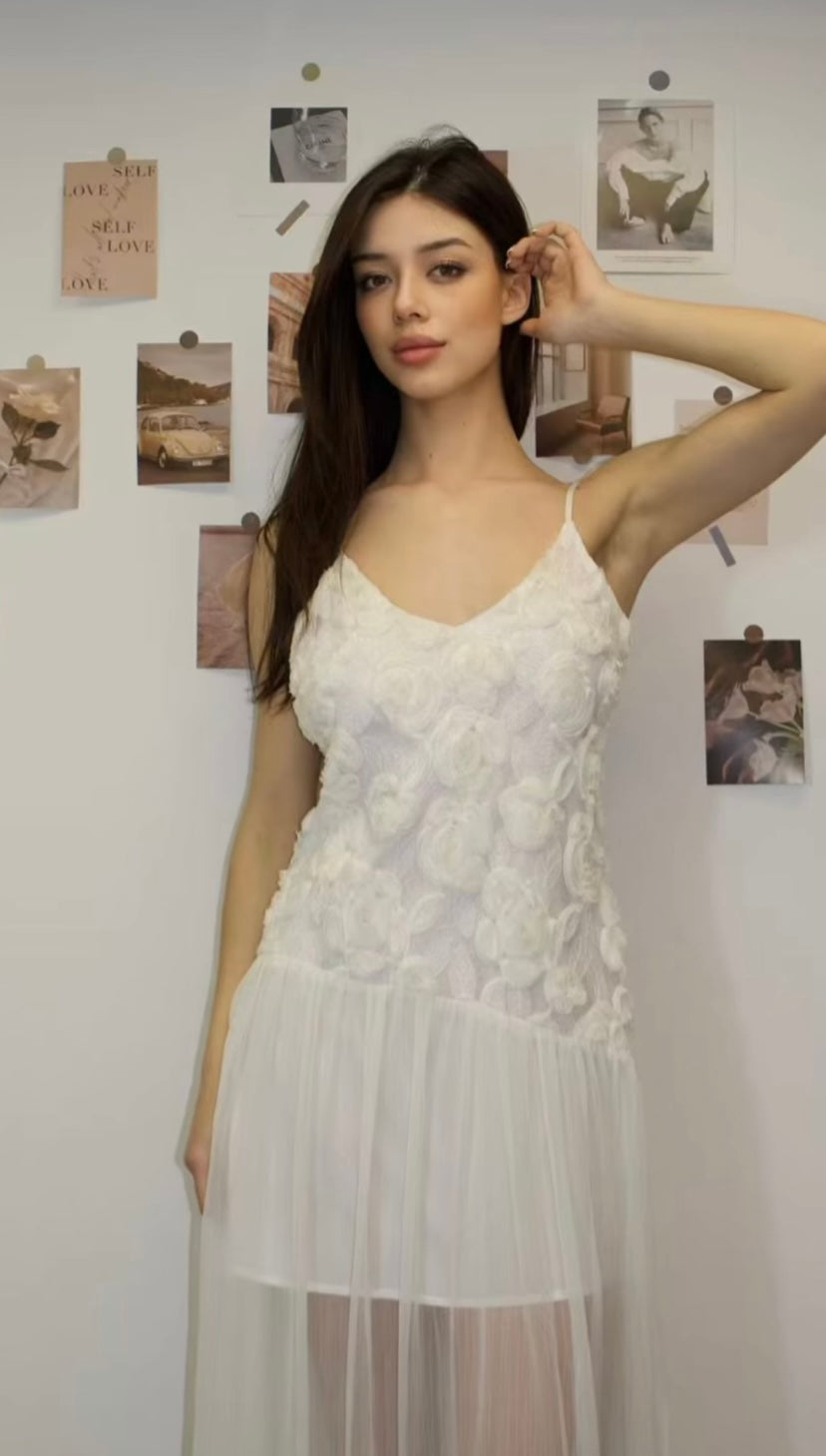 Angel | Abito Elegante Lungo Rose