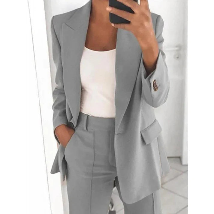 Set da 2 pezzi composto da giacca e pantaloni casual da donna🌺