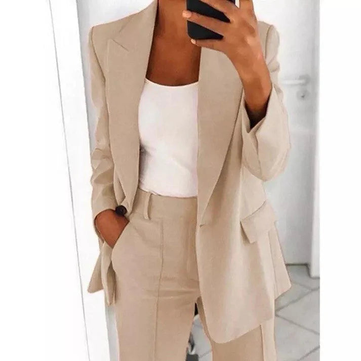 Set da 2 pezzi composto da giacca e pantaloni casual da donna🌺