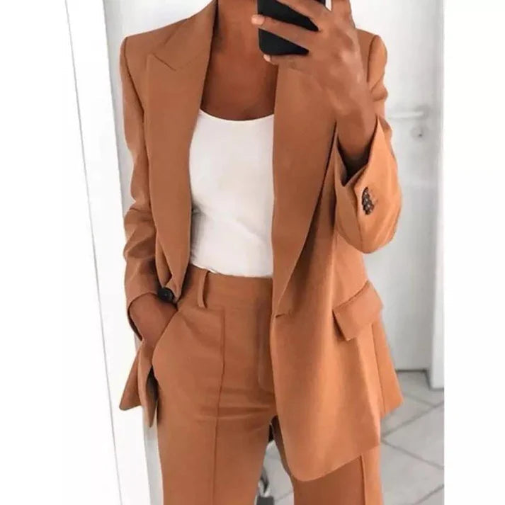 Set da 2 pezzi composto da giacca e pantaloni casual da donna🌺