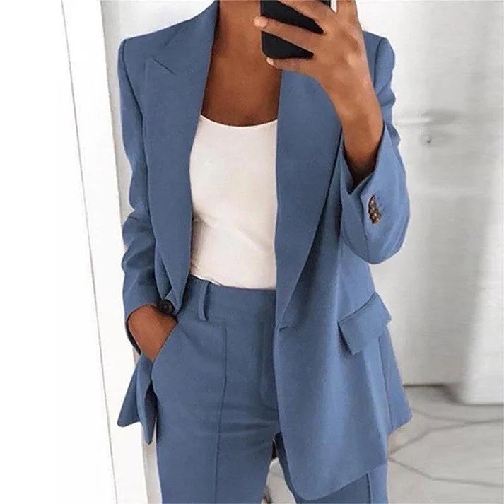 Set da 2 pezzi composto da giacca e pantaloni casual da donna🌺
