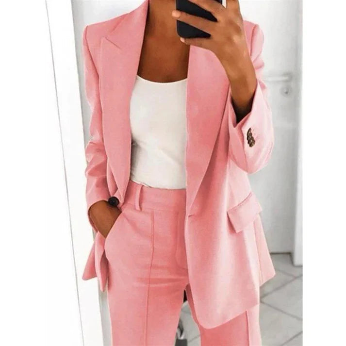 Set da 2 pezzi composto da giacca e pantaloni casual da donna🌺