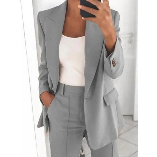 Set da 2 pezzi composto da giacca e pantaloni casual da donna🌺